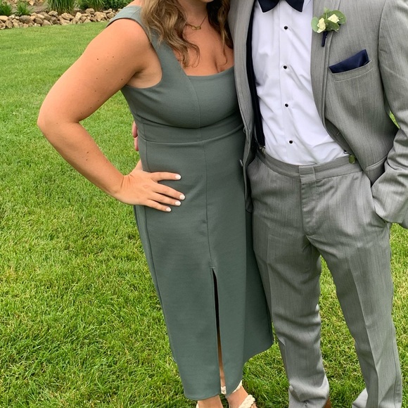 SHOW ME YOUR MUMU Eden Midi Dress in Dusty Sage Stretch - Picture 3 of 3